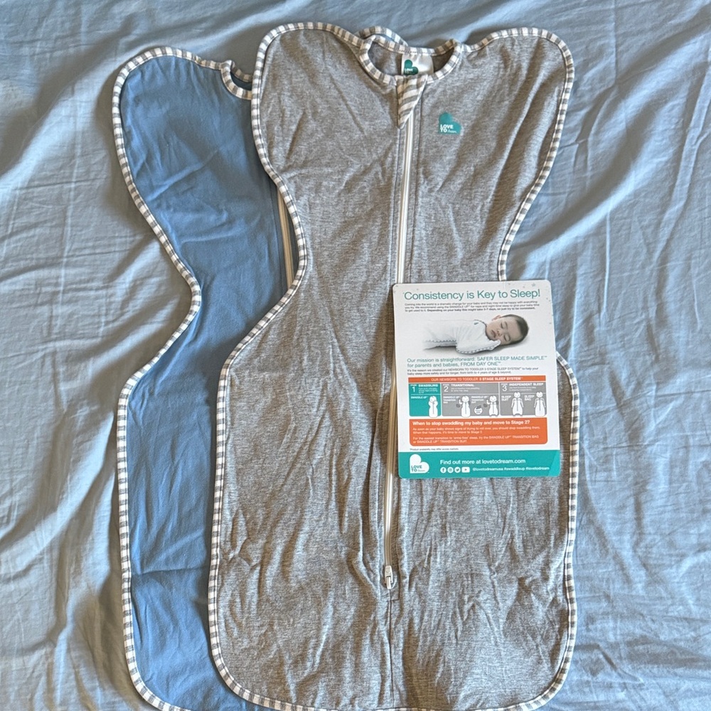 Love to Dream Gray & Blue Sleep Sacks